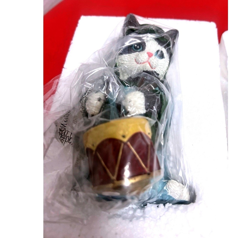 The Bradford Exchange  #7 Drummer Cat PURR-fect Christmas Nativity Figurine 4.5"